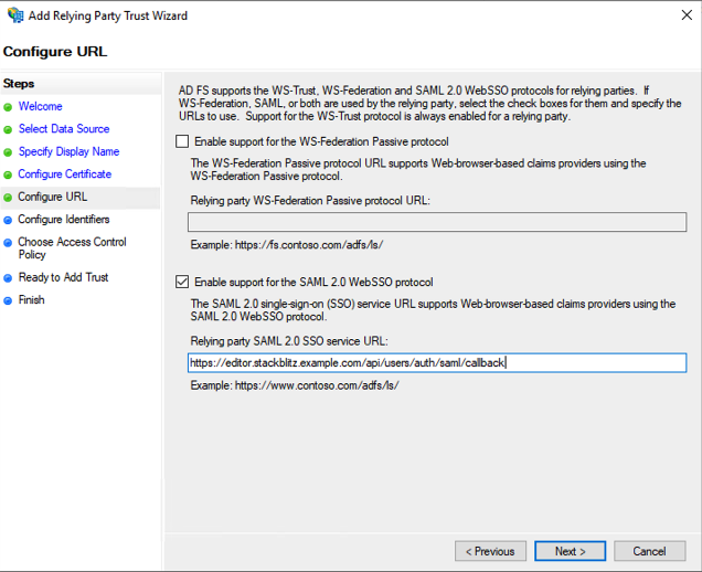 Configure URL