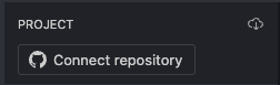Connect repository button on StackBlitz editor
