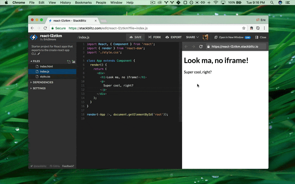 Preview & debug